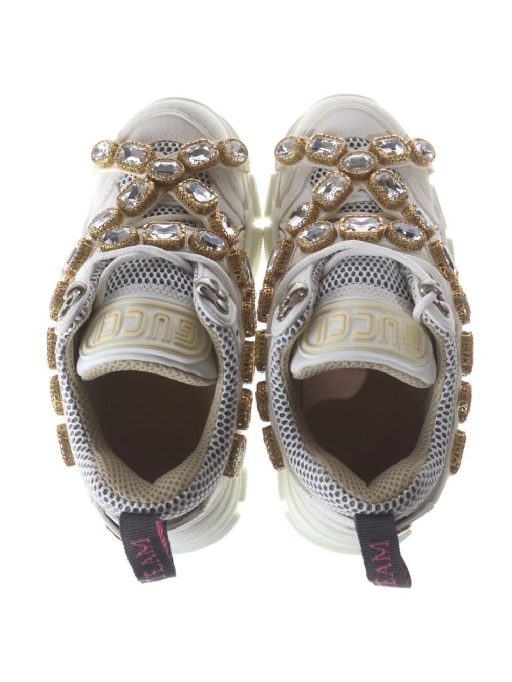 Gucci Flashtrek Crystal Low Cut Sneakers White GG - Picture 4 of 6